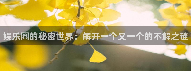 极悦官方注册：娱乐圈的秘密世界：解开一个又一个的不解之谜